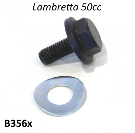 Special bolt + washer crankshaft drive sprocket Lambretta J + Lui 50cc (3 speed models)