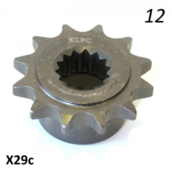 12T front sprocket for Lambretta J50 + Lui 50 models (for 3 speed engine casings)