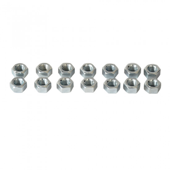 Set of 14 x 6mm 'deep' plain nuts (10mm spanner size) for engine sidecasing cover