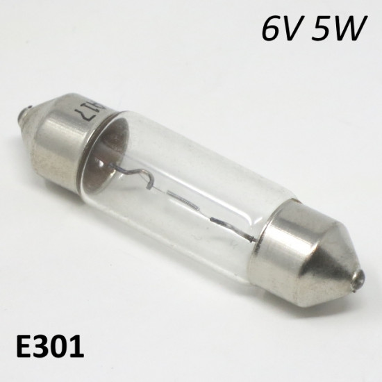 6V 5W torpedo festoon bulb for headlight, medium size