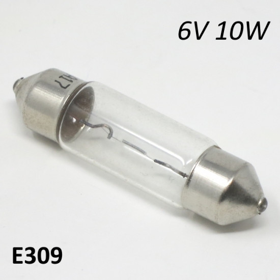 6V 10W torpedo festoon bulb for headlight, medium size