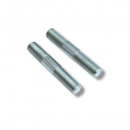 Pair of special 8mm studs for mounting exhaust main fixing bracket (to engine sidecasing) Lambretta LI S2 (models from 1961) + S3 + TV2/3 + SX + Special + GP/DL