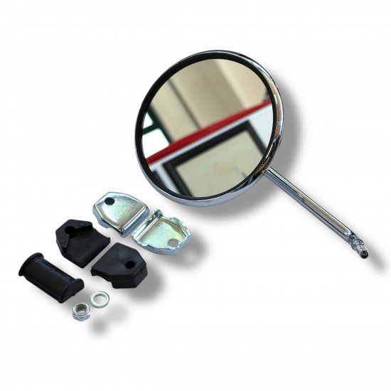 Round legshield mounted mirror