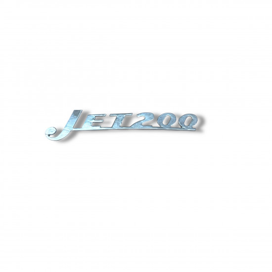 'Jet 200' chromed front legshield badge for Serveta Jet200