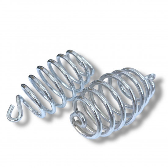 Pair of chromed conical front seat springs Lambretta C + LC + F 2nd + D + LD 