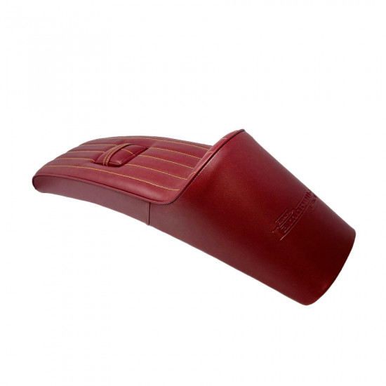 RLC Racing Line bolt-on seat Lambretta S3 + TV3 + Special + SX + GP + Serveta Red with yellow stitching.
