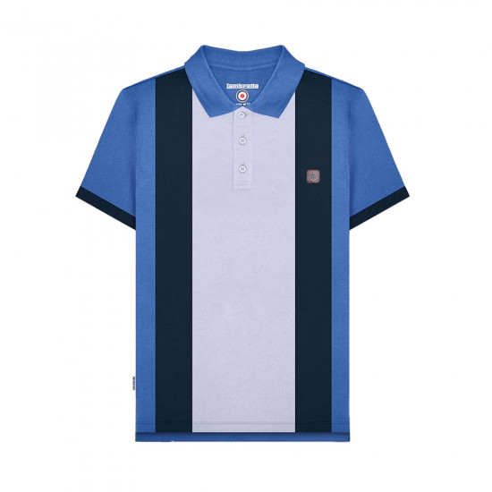 Lambretta Vintage Panel Polo Dark Blue(Navy/Ashley Blue)
