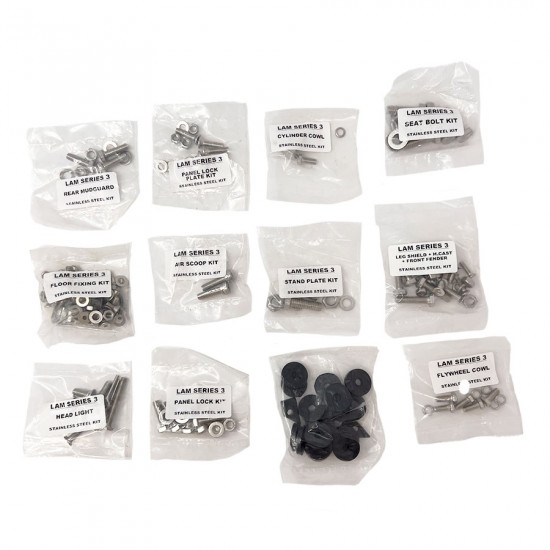 TSR Lambretta LI S3 + TV3 + SX + Special + Serveta Stainless Steel Rebuild Nut and Bolt Kit