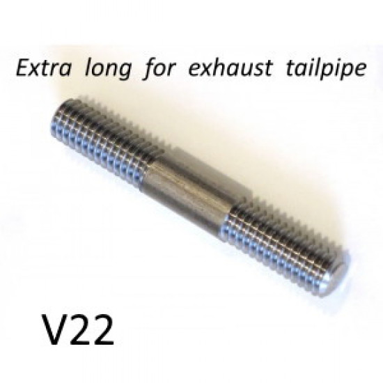 Extra long 6mm engine sidecasing stud (zinc plated) for fixing exhaust tailpipe