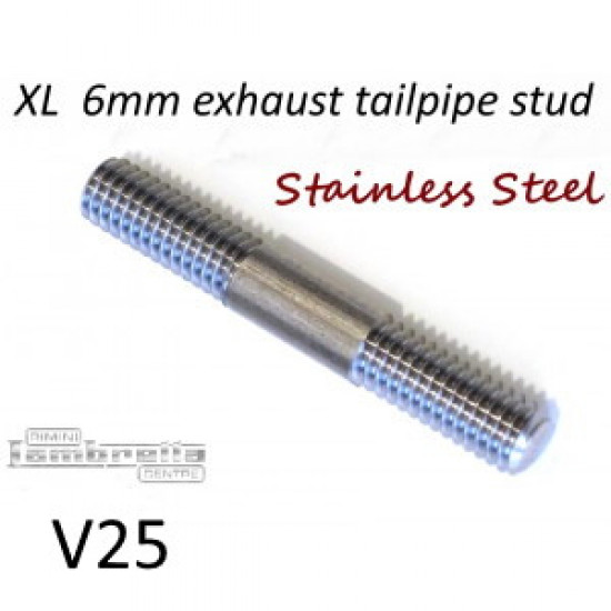 Extra long 6mm engine sidecasing stud (stainless steel) for fixing exhaust tailpipe