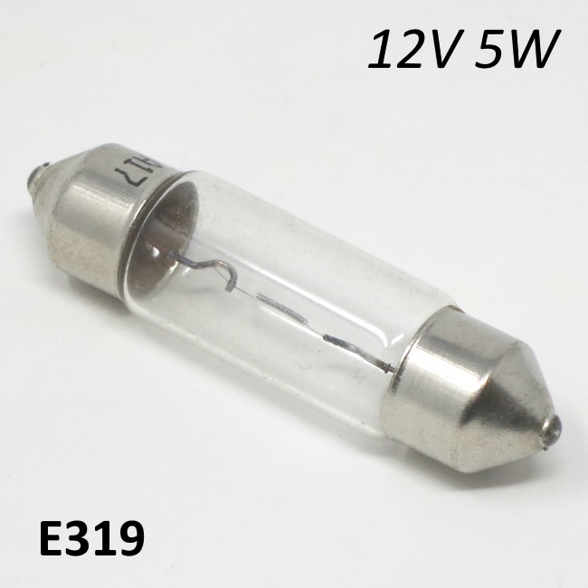 12V 5W torpedo festoon bulb for headlight (for 12V ignitions), medium size
