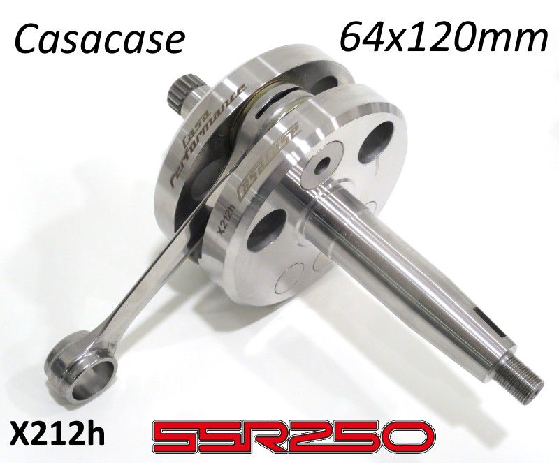Race quality 64mm x 120mm crankshaft for CasaCase engine casing (+ SSR250)