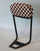 Black short backrest with chequered pad for Lambretta + Vespa