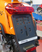 Number plate holder with 'Rimini Lambretta Centre' logo for Lambretta V-Special