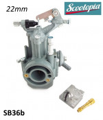 Complete 22mm Dell'Orto SH2 / 22 type carburettor for Lambretta 150-200cc