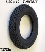 Reinforced TUBELESS Michelin S83 3.50 x 10" classic tread pattern Lambretta LI + TV + SX + Special + GP/DL + Serveta