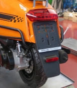 Number plate holder with 'Rimini Lambretta Centre' logo for Lambretta V-Special