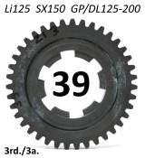 39T 3rd gear cog for  Lambretta SX150 + Special 125 + DL 125-150-200