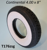 Continental 4.00 x 8" white wall tyre (vintage tread pattern) for Lambretta D + LD