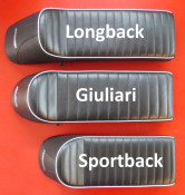 'Dante Sportback' sports seat (black + blue) Lambretta LI + TV + SX + Special + GP/DL +Serveta