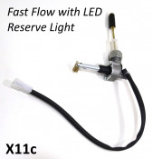 Fast Flow petrol tap, rear exit and electronic LED reserve indicator light Lambretta S1 + S2 + TV2 + S3 + Special + TV3 + SX + DL + Serveta