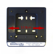 Number plate holder with 'Rimini Lambretta Centre' logo for Lambretta V50 Special