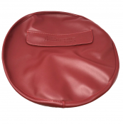 'Rimini Lambretta Centre' ox blood red spare wheel cover with pocket + embossed logo