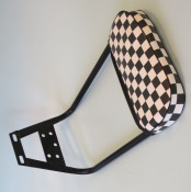 Black short backrest with chequered pad for Lambretta + Vespa