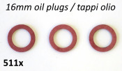 Original type fibre washers gasket set for side casing oil plugs Lambretta D/LD + LI + TV + SX + Special + GP/DL + Serveta + J + Lui