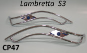 Ulma style double legshield trims (blue gems) for Lambretta S3