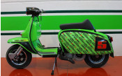 'Dante Sportback' sports seat (black + blue) Lambretta LI + TV + SX + Special + GP/DL +Serveta