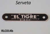'El Tigre' rear seat cover badge for Serveta