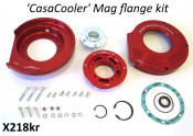 PREORDER! Complete CasaCooler red CNC mag flange kit for original Lambretta engines