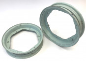 Original NOS Omega 9 inch wheels Lambretta J50 (pale green)