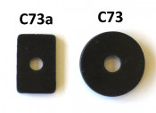 Rectangular rubber antivibration washer for between bodywork + frame components 