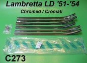 Chromed floorboard runners + hardware kit Lambretta LD125 (1951- 1954)