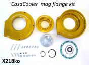 Complete CasaCooler gold CNC mag flange kit for original Lambretta engines