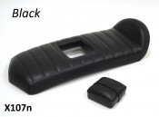 Special low profile seat for fibreglass rear bodywork section X107. Black with black stitching.