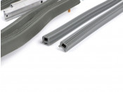 Complete grey front & rear floorboard runner kit for Lambretta LI S3 + TV3 + SX + Special + Serveta
