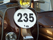 Aluminium racing number plate oval