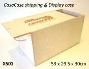 Wooden display / exhibition case for CasaCase Lambretta engine casing (sliding top cover version)