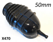 BGM rubber manifold "Armadillo". Diam. 50mm for Lambretta S1 + S2 + TV2 + S3 + TV3 + Special + SX + DL + Serveta