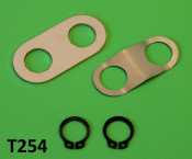 Special spring clip + fixing plate + 2 x seegers set for brake shoes Lambretta S1 + S2 + TV2 + S3 +TV3 + Special + SX + Serveta