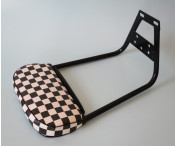 Black short backrest with chequered pad for Lambretta + Vespa
