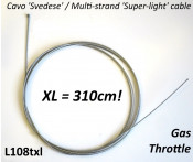 High quality multi-strand 'Super Light' EXTRA LONG throttle inner cable Lambretta + Vespa