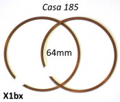 Pair of high quality 64mm piston rings for Casa 185cc kit 