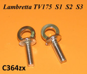 Pair of eyelets (for clip on passenger seat strap C362) for Lambretta TV