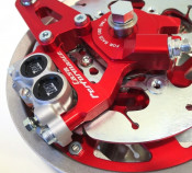 Complete 4-piston monoblock radial calliper for Casa Performance hydraulic brake units