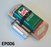 Green Castrol 2 stroke oil can holder + dispensor for mounting inside Lambretta spare wheel