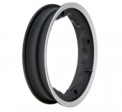 SIP Matt Black with polished edge tubeless wheel rim Lambretta LI + TV + SX + Special + DL + Serveta